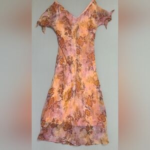 K Studio Women's Maxi Dress 8 Pink Floral Vintage 90s Y2k